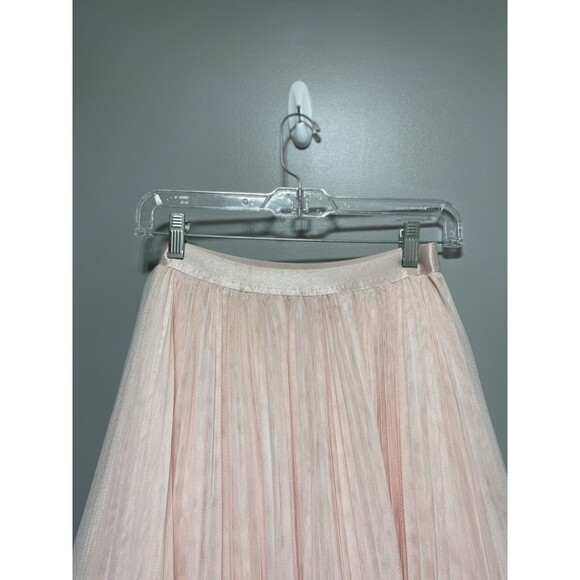 Anthropologie Hutch Maxi Skirt Women Pink Retro Preppy Pleated Tulle Size XS New - Picture 4 of 13